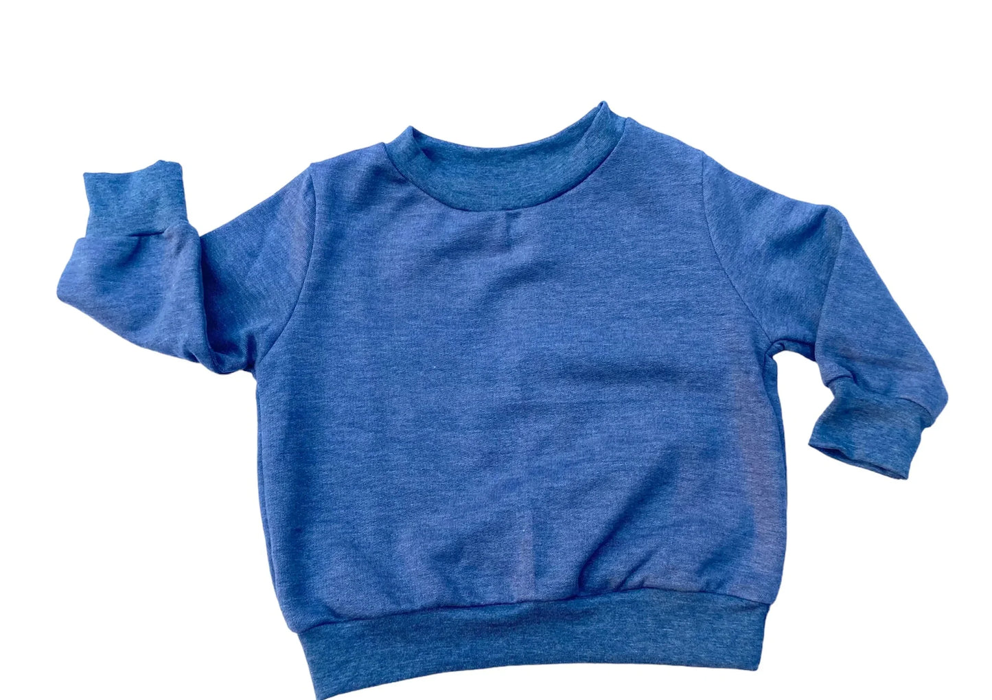 Blue kids crewneck sweatshirt, soft knitwear for everyday comfort