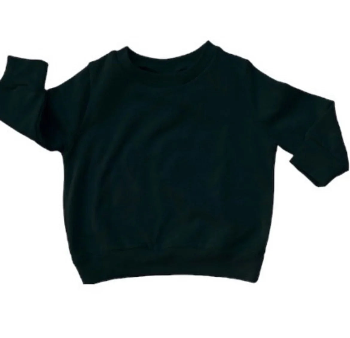 Black kids long sleeve sweatshirt, soft everyday essential for children's comfort and style