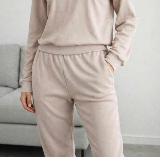 Rib Lounge Set Beige - Adults