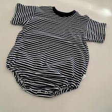 Load image into Gallery viewer, T-Shirt Romper - Navy Stripe