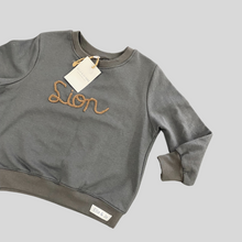 Load image into Gallery viewer, Sweater custom name embroidery Solid Grey