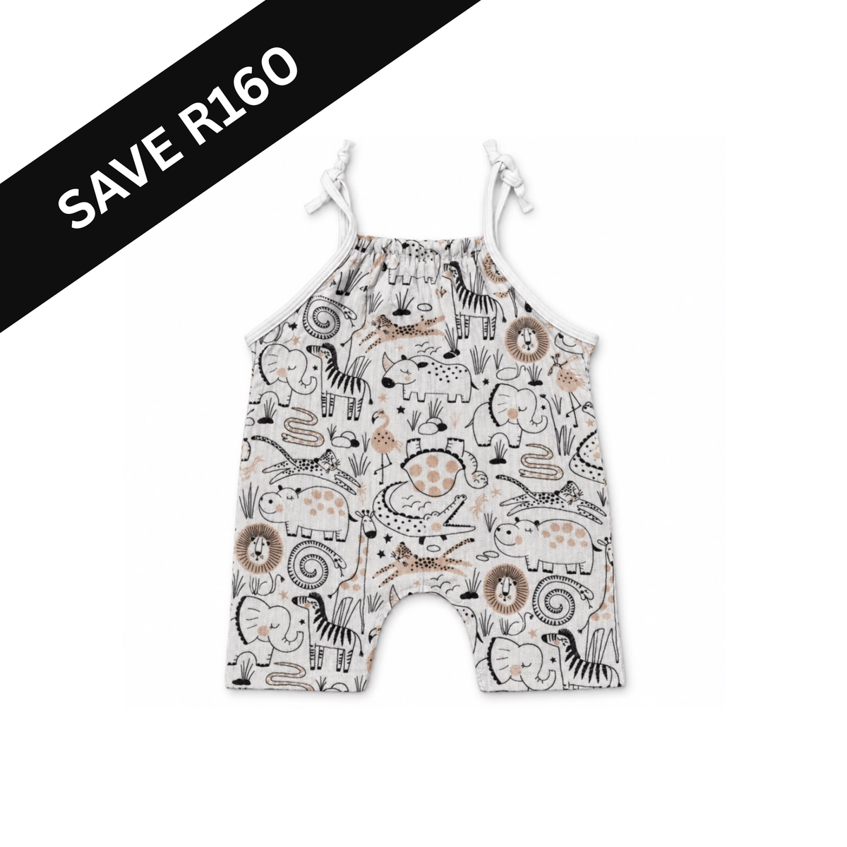 Kylie Romper - Pale Pink Animals