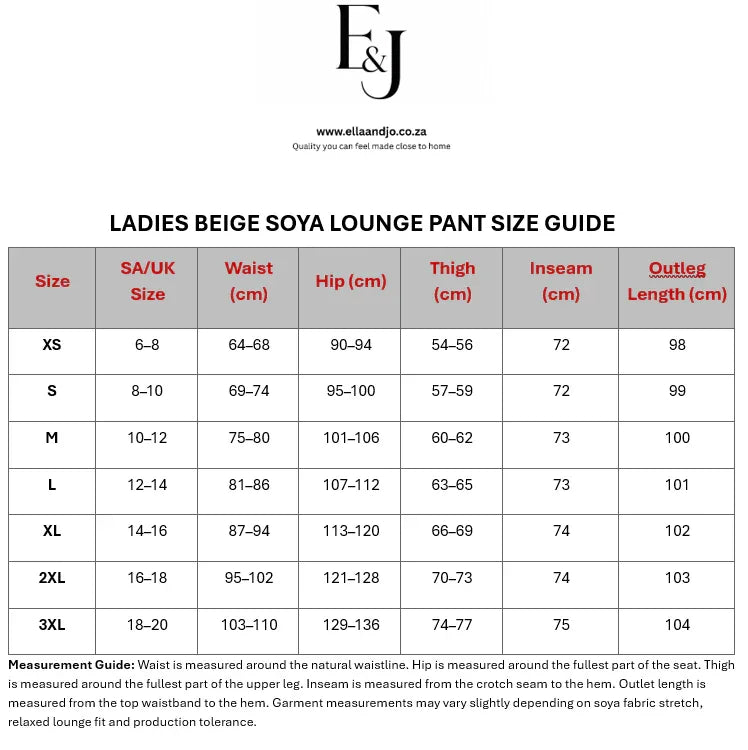 Ladies Beige Soya Lounge Pant