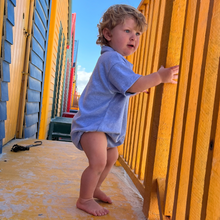 Load image into Gallery viewer, T-Shirt Romper - Blue Melange