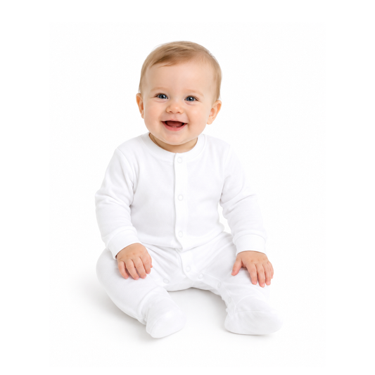 Footed romper - White (3pack)
