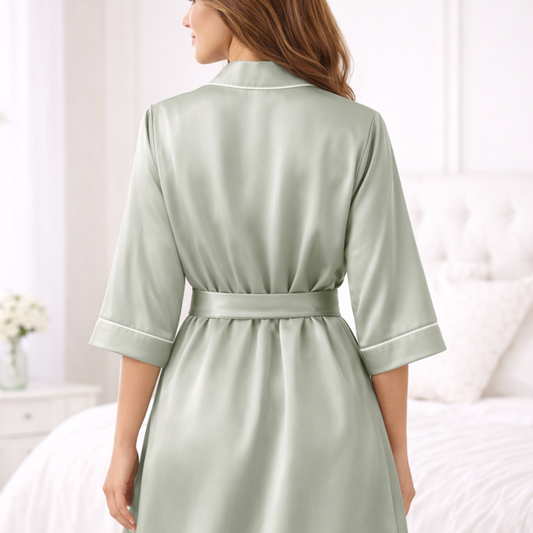 Satin Gown - Sage