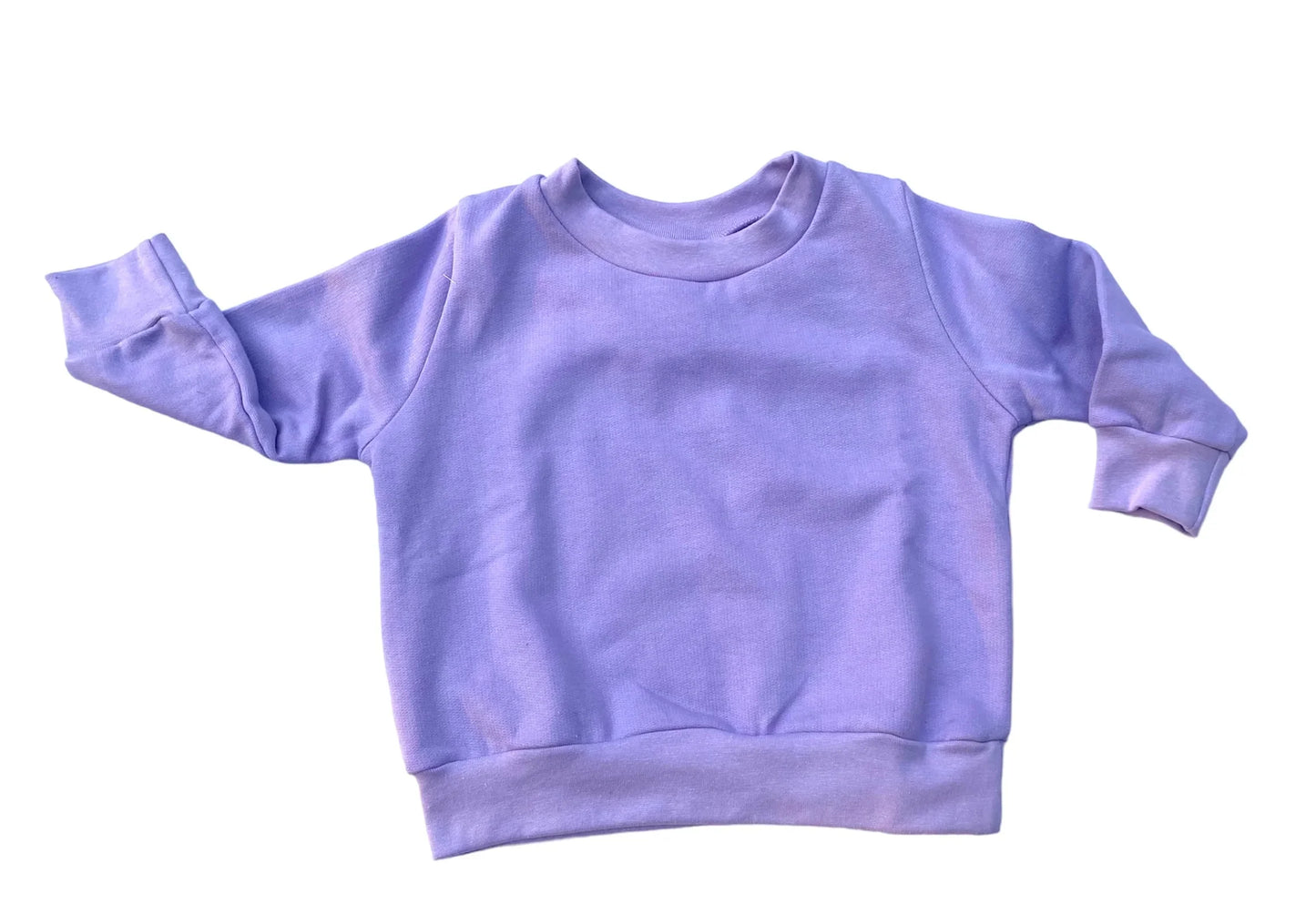 Soft purple kids sweatshirt, cozy everyday essential for children, comfortable long sleeve top