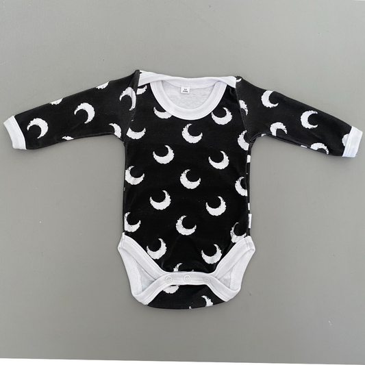 Monochrome Moon onesie - Long Sleeve - Ella and Jo