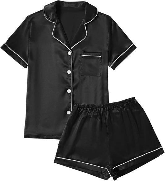 Satin Pyjama's - Black