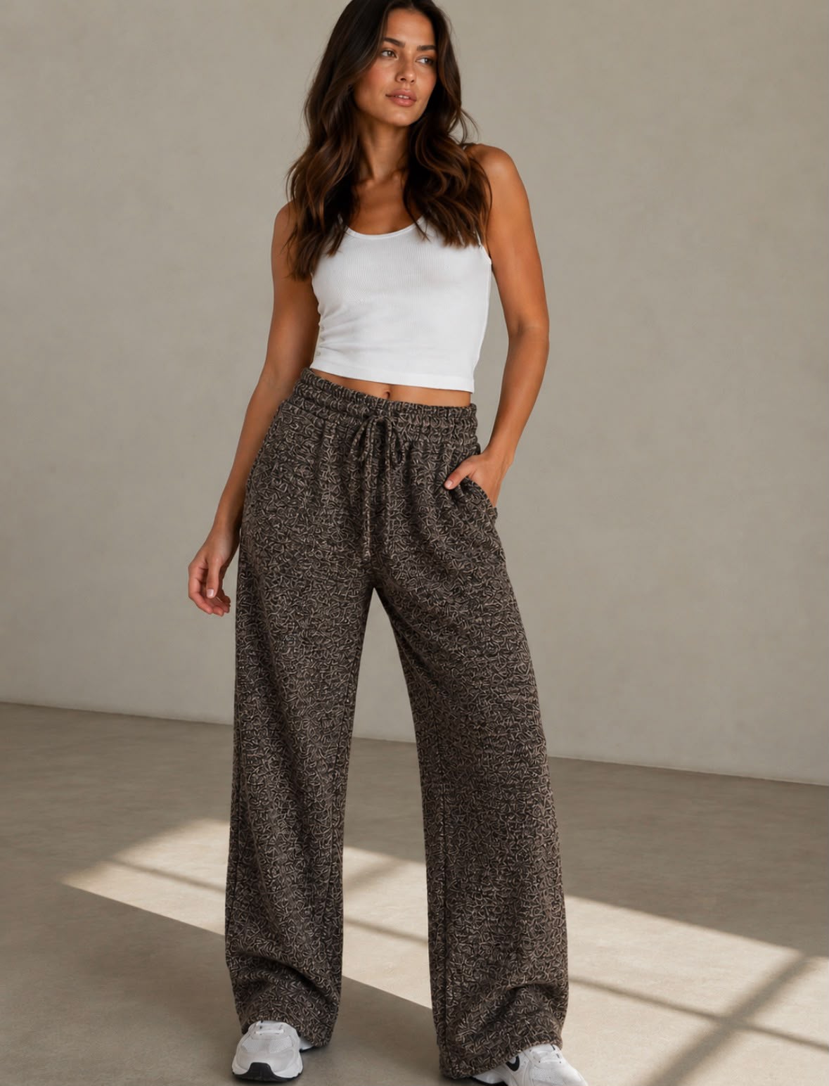 Knit pants - Brown Spec