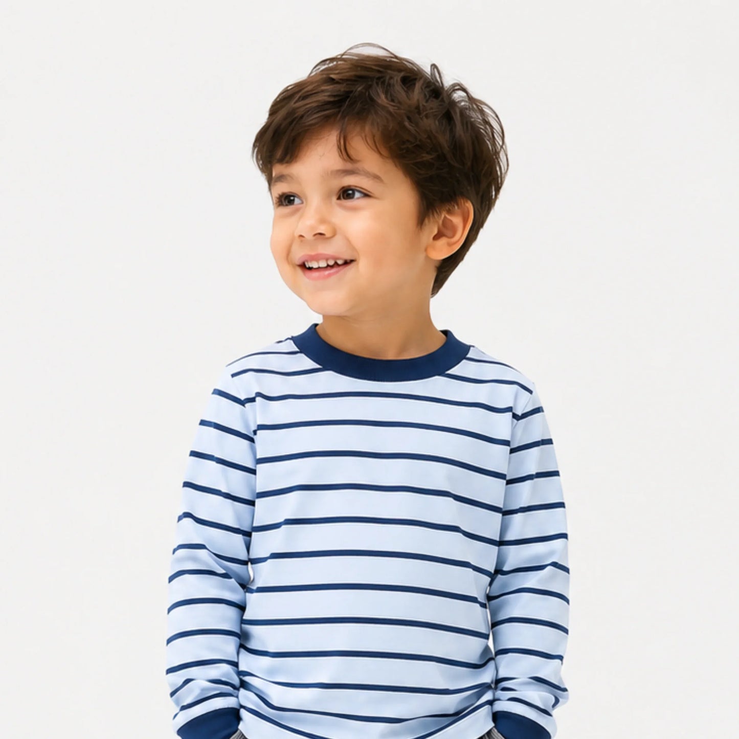 Blue Stripe Knit Sweater