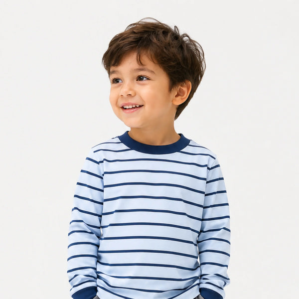Blue Stripe Knit Sweater