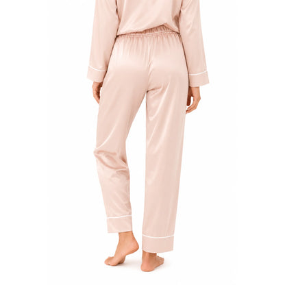 Champagne Satin Pyjama Set – Long Sleeve 4