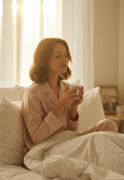Champagne Satin Pyjama Set – Long Sleeve 5