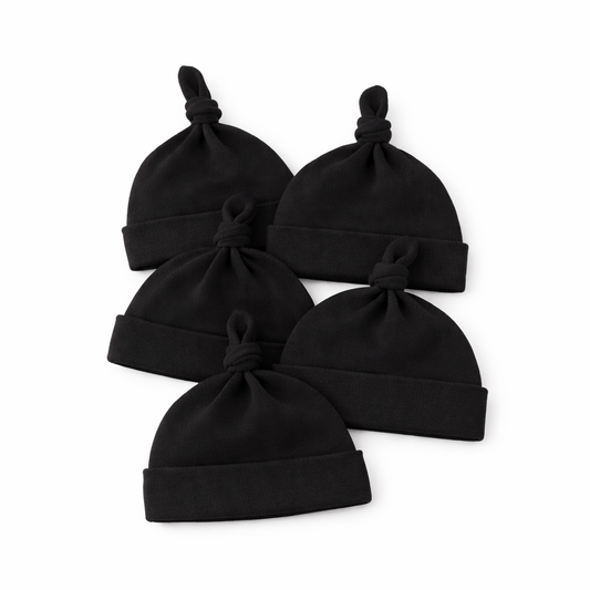 Single Knot Beanie -Black 5pack