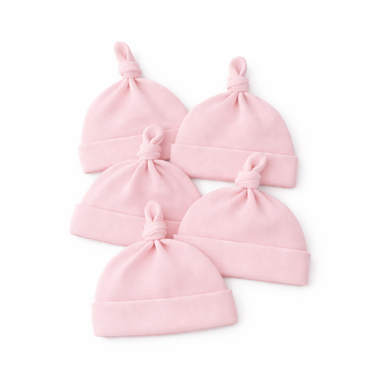 Single Knot Beanie -Pale Pink 5pack