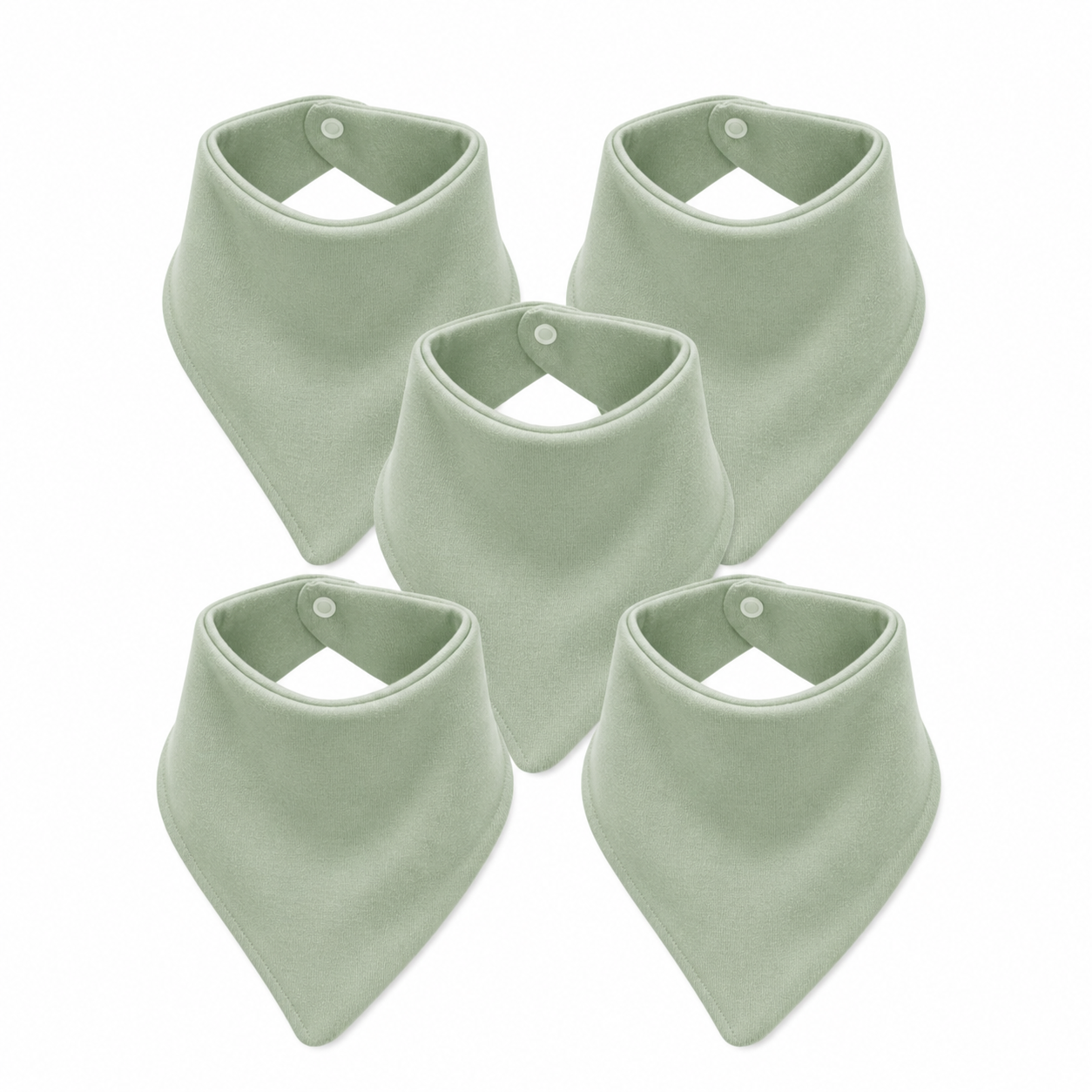 Bandana Bib- Sage 5 Pack
