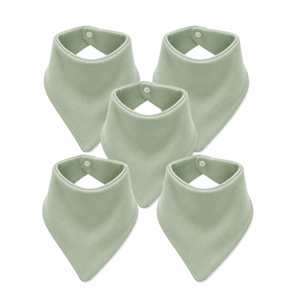 Bandana Bib- Sage 5 Pack