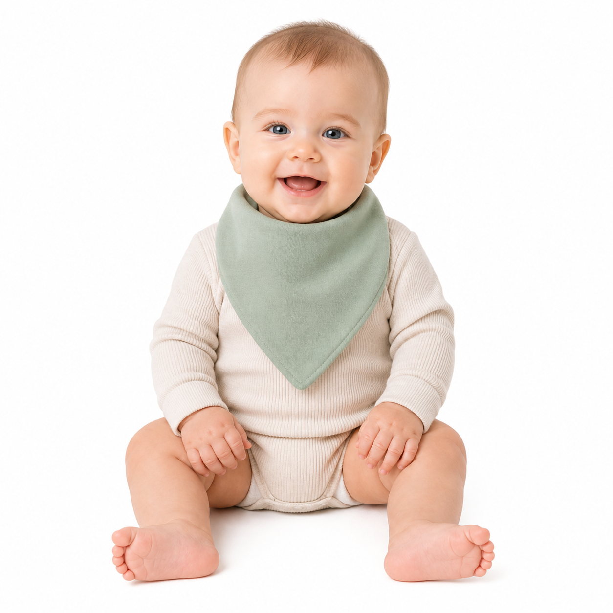 Bandana Bib- Sage 5 Pack