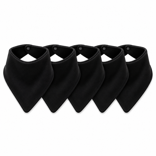 Bandana Bib- Black 5Pack