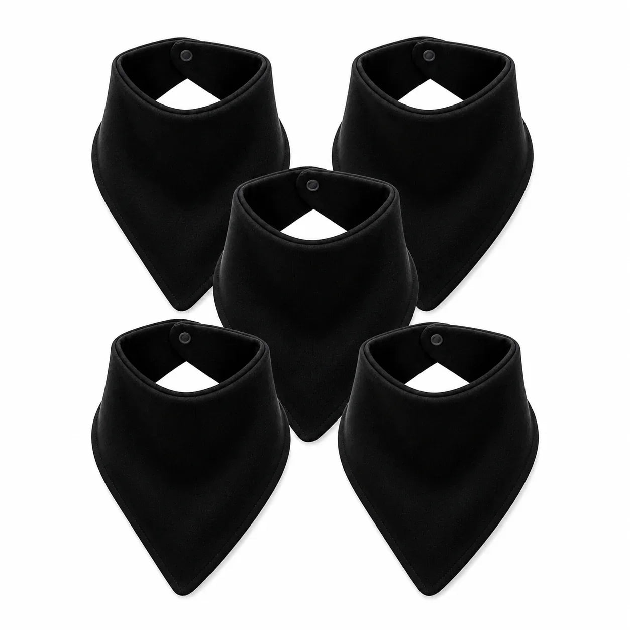 Bandana Bib- Black 5Pack