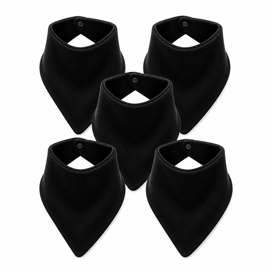 Bandana Bib- Black 5Pack