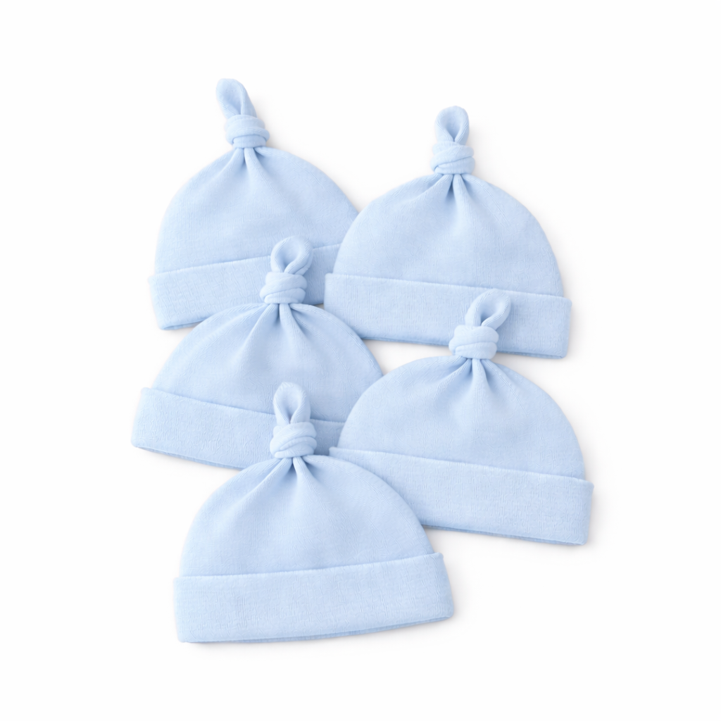Single Knot Beanie -Pale Blue 5pack