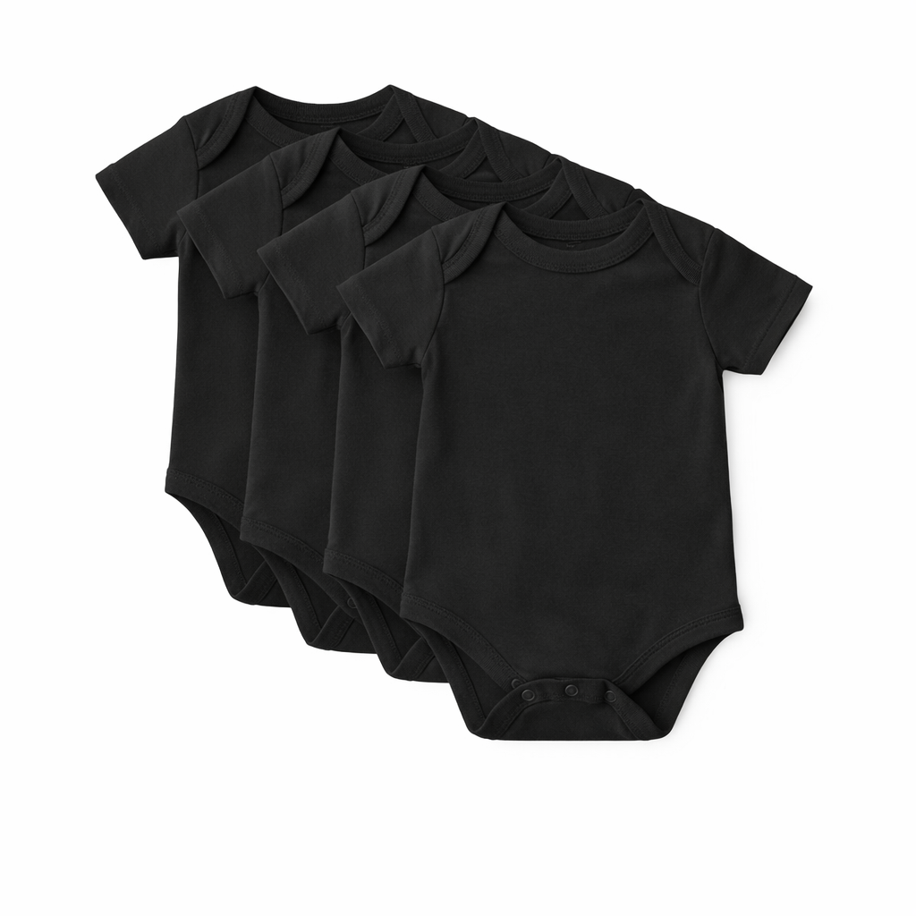 Onesie's - 5 pack Black Short Sleeve