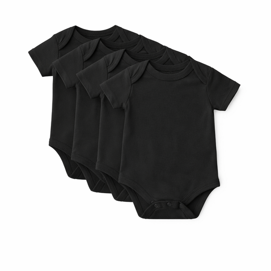 Onesie's - 5 pack Black Short Sleeve