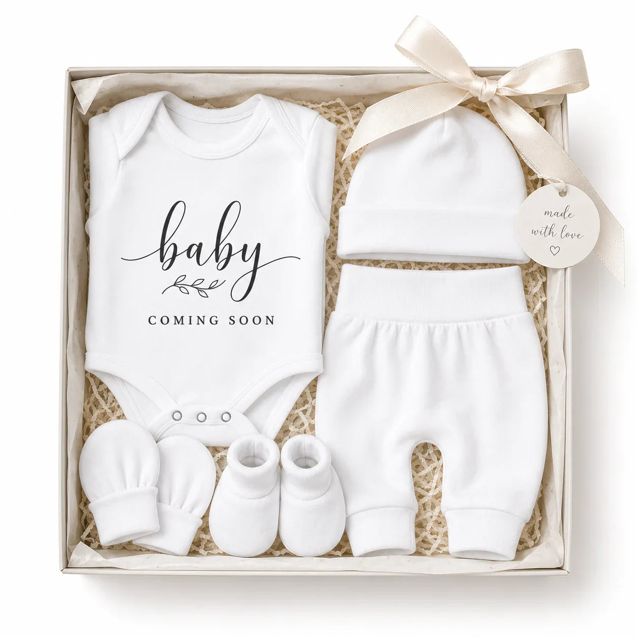 Baby Gift Box - Baby coming soon - White