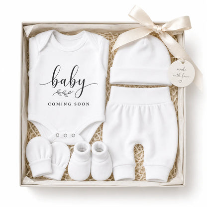 Baby Gift Box - Baby coming soon - White