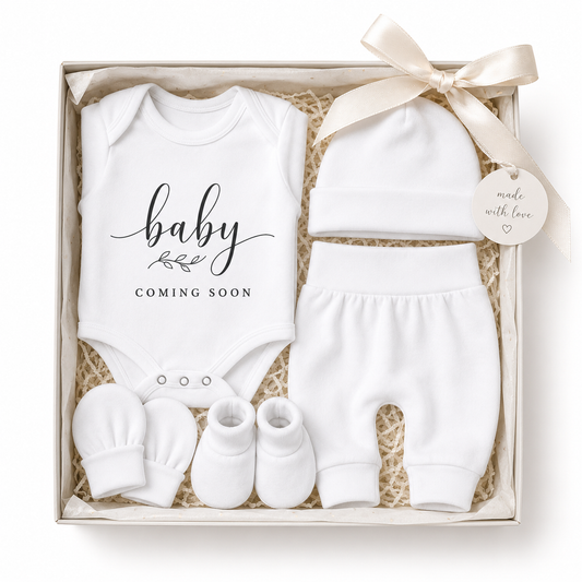 Baby Gift Box - Baby coming soon - White