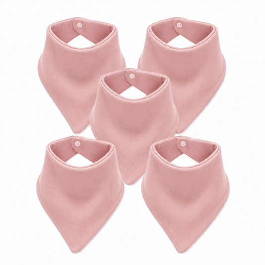 Bandana Bib- Dusty pinik 5Pack