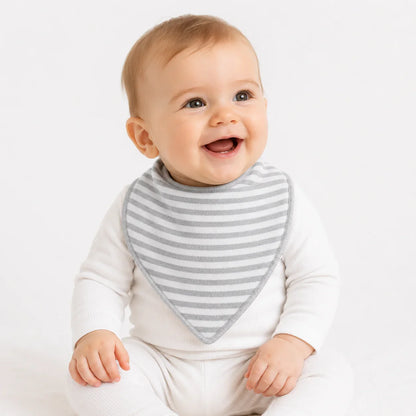Bandana Bib- Stripe grey 5Pack