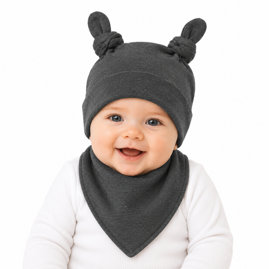 Double Knot Beanie 3 pack - Boys Burnt orange/ Charcoal/ Stone