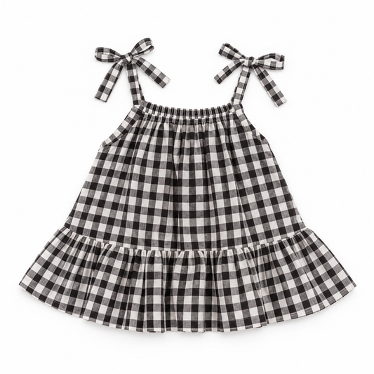 Gingham dress - Black