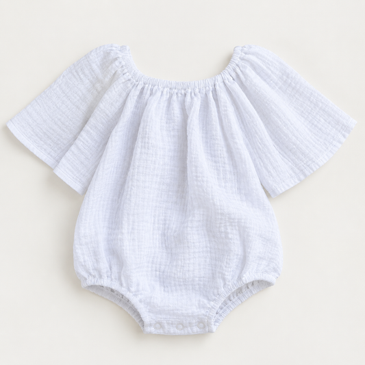 Olive Romper - White