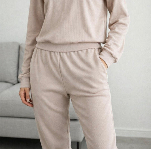 Rib Lounge Set Beige - Adults