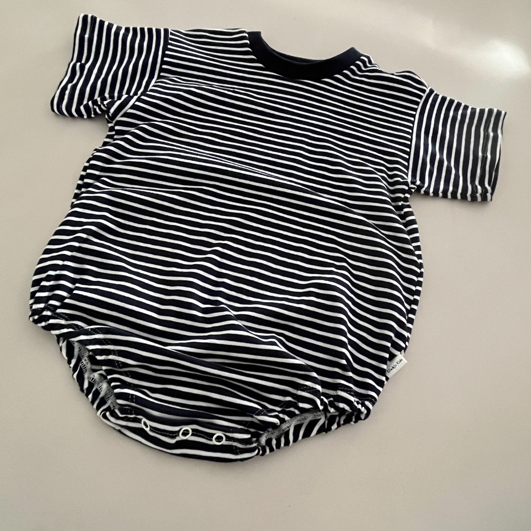 T-Shirt Romper - Navy Stripe