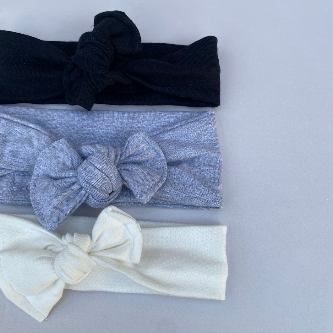 Knot Headbands Grey/ Black