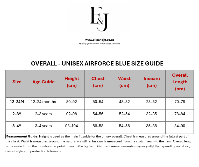 Unisex Airforce Blue Baby Overall