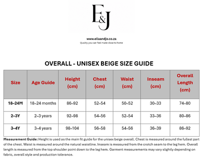 Overall - Unisex Beige