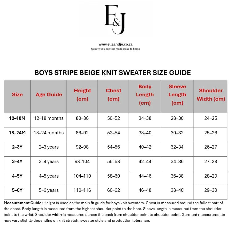 Boys Stripe Beige Knit Sweater