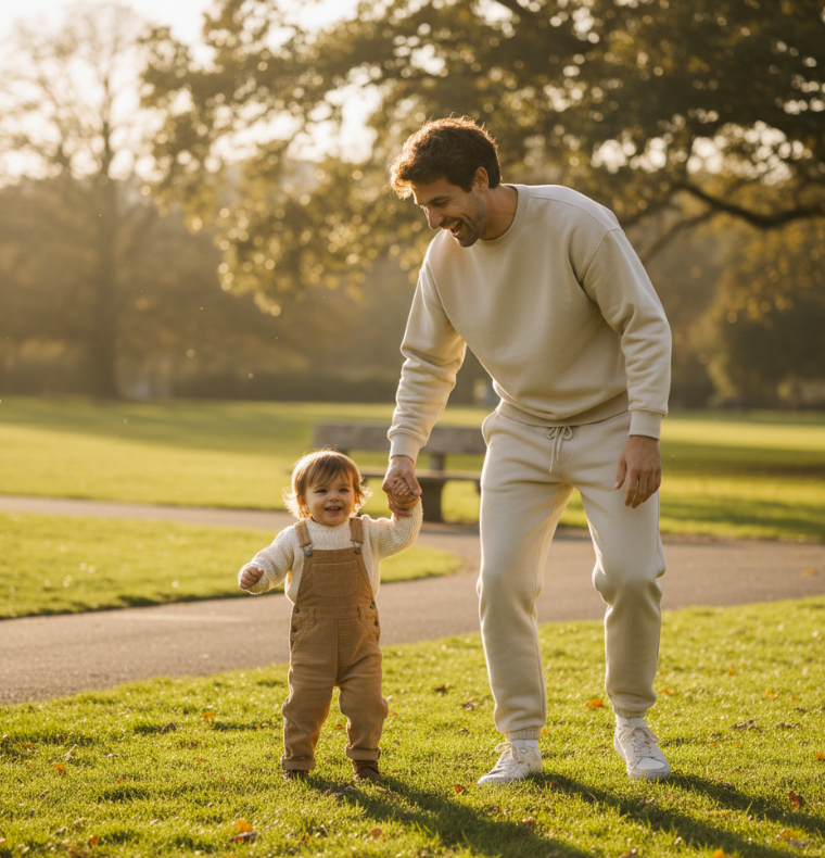 Beige Brushed Fleece Tracksuit Set - Men's