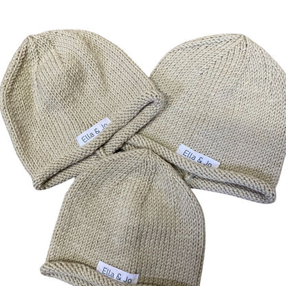 Rolled hem knit beanie