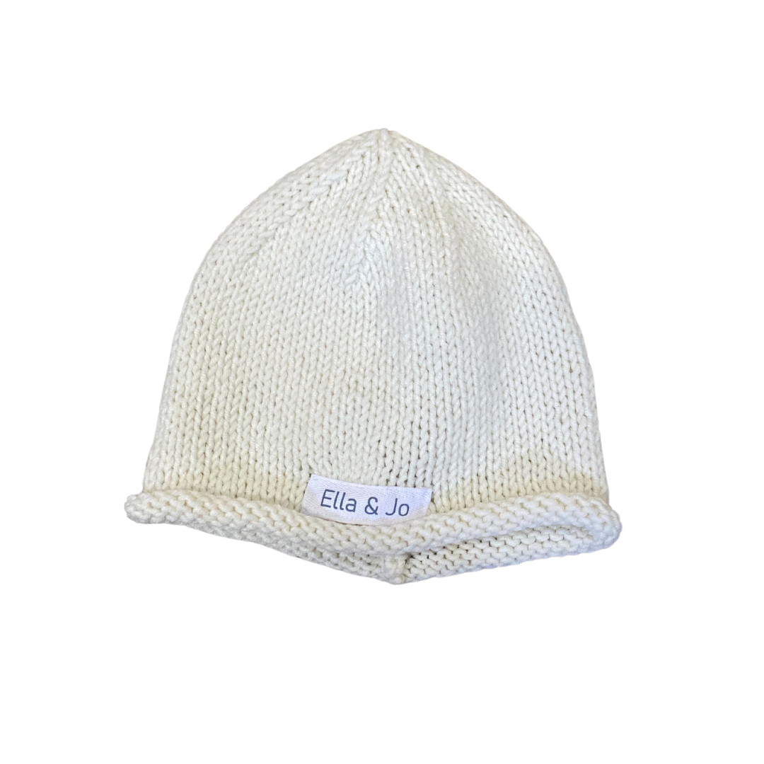 Rolled hem knit beanie