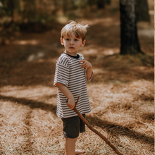 Load image into Gallery viewer, T-Shirt - Cream&amp;Black Stripe

