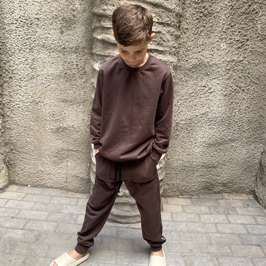 Square Pocket Tracksuit - Chocolate Brown