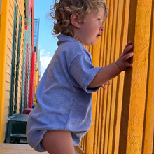 Load image into Gallery viewer, T-Shirt Romper - Blue Melange

