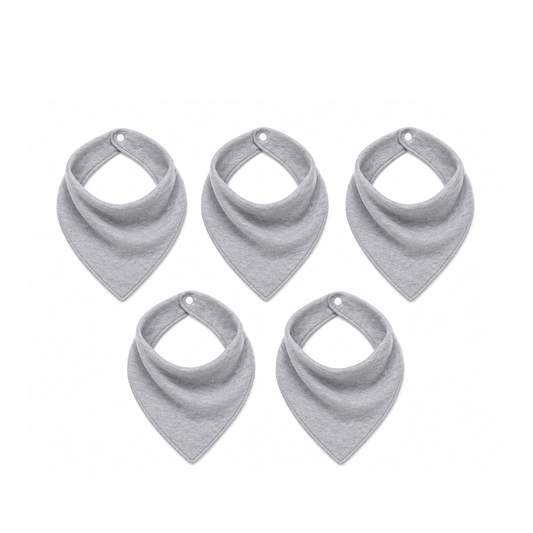 Bandana Bib- Grey 5pack